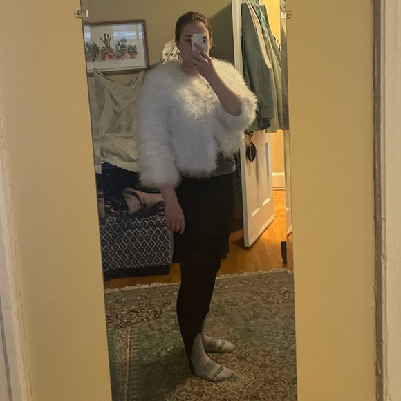 Jocelyn feather winter white cropped jacket NWT - Picture 8 of 9